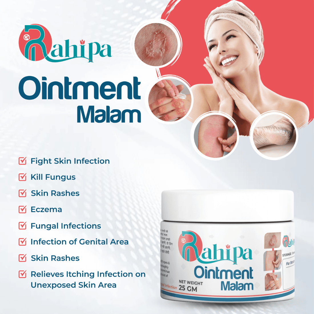 RAHIPA Ayurvedic Anti fungal Malam -  - for Ringworm, itching, Eczema ,Burn Mark, Foot Care & Skin Infection, Skin Tretment, Skin Care Cream For Men And Women