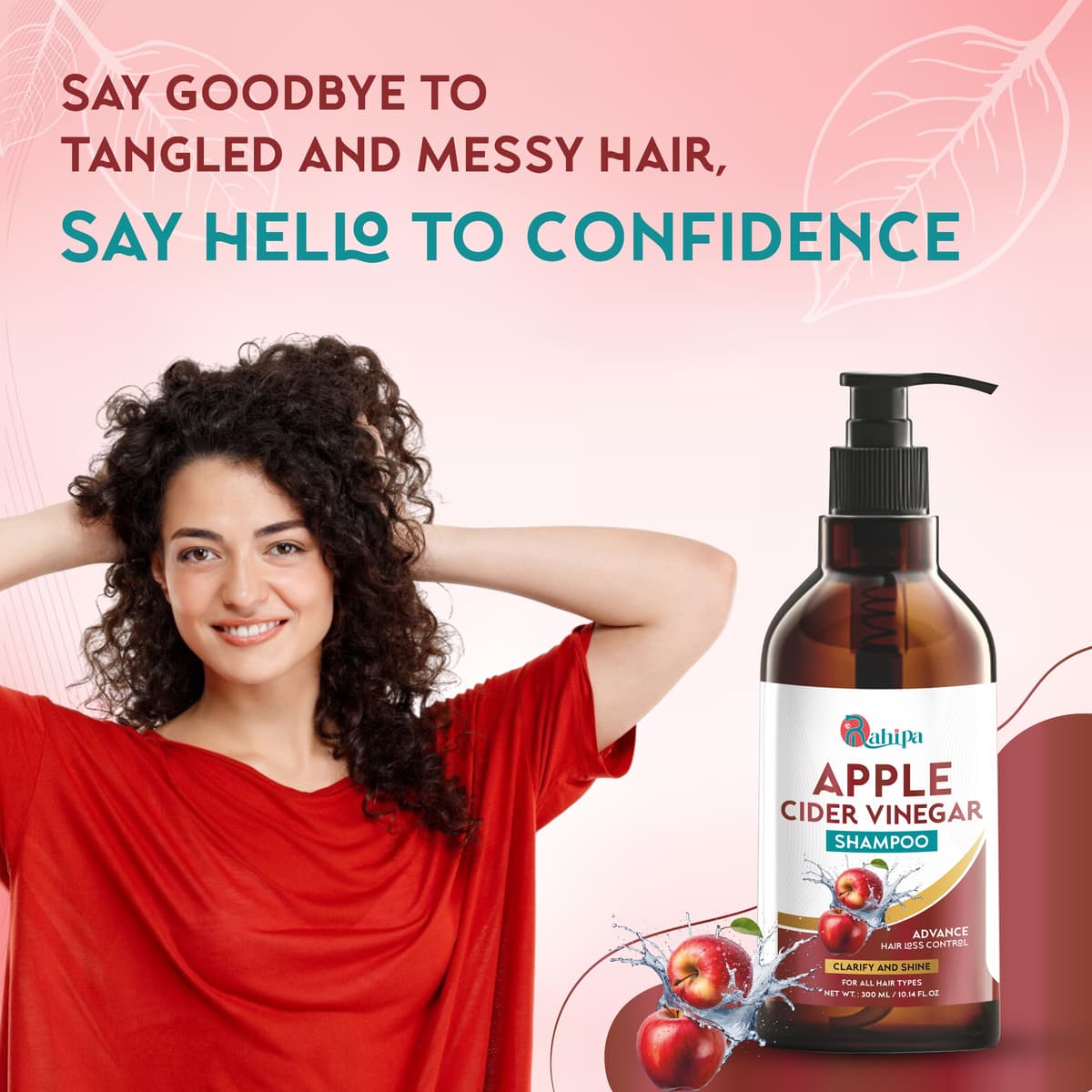 RAHIPA Shampoo 300ml for Hair Fall Control & Dandruff Removal | Mild Daily Use Shampoo with Natural Ingredients | Strengthens Roots & Adds Shine | For All Hair Types